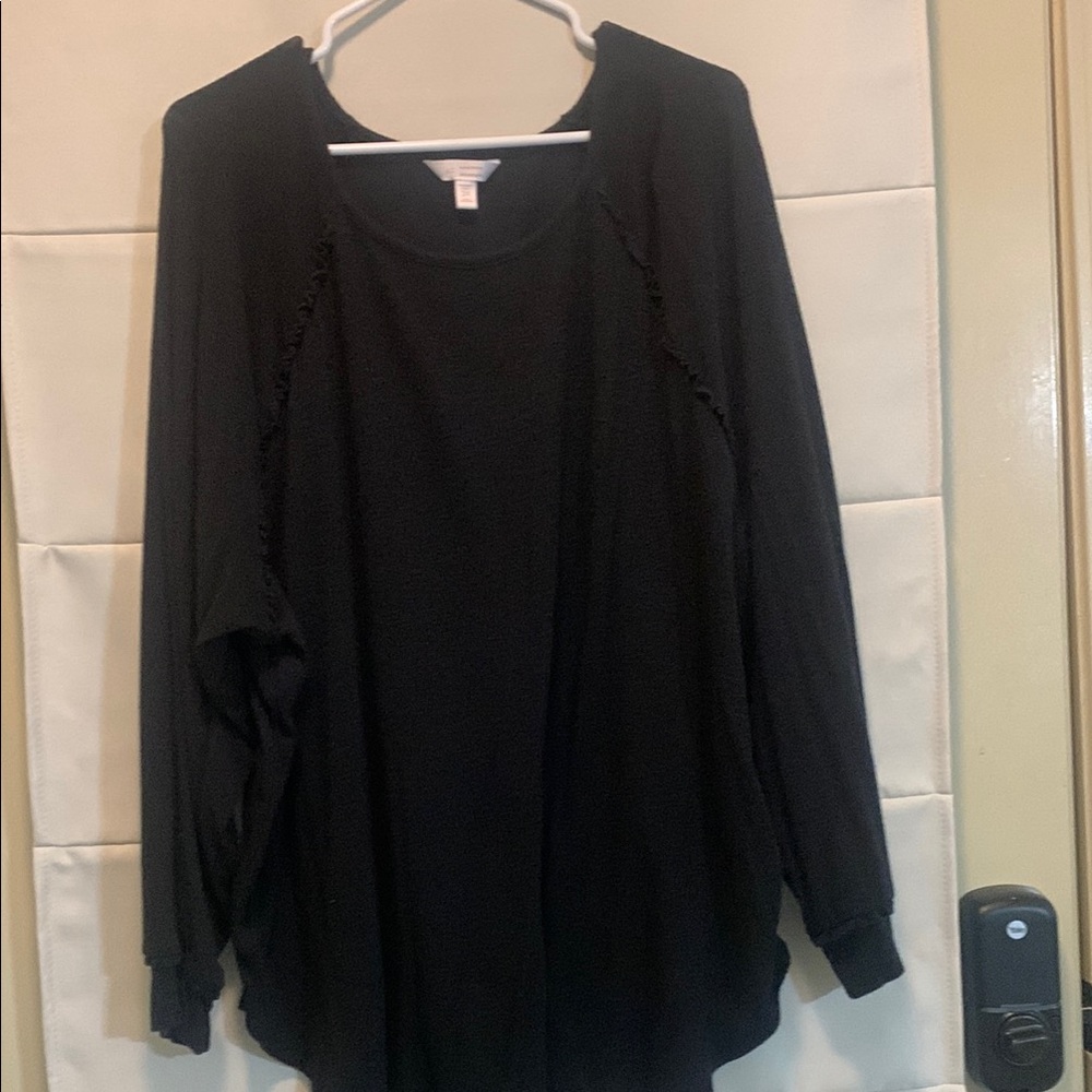 Black Long Sleeve Ruffle Top Lauren Conrad